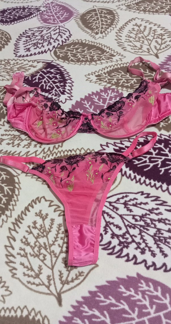 Nakışlı Pembe Bohem Büstiyer ve Külot Takımı - Görsel 2