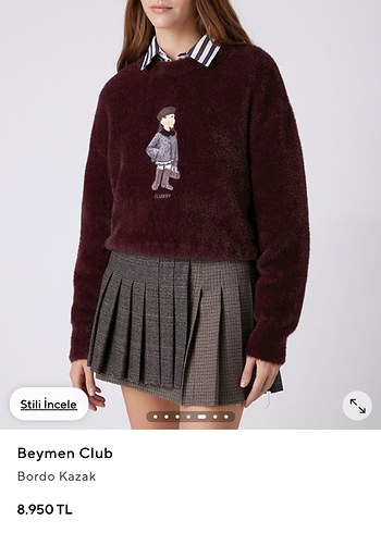 Beymen Club Bordo Pelus Kazak