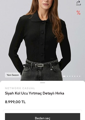 Network Siyah Fitilli Dugmeli Hirka