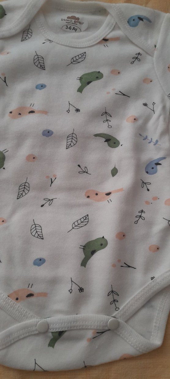 Bebek Erkek Kısa Kollu Desenli Body - Görsel 2