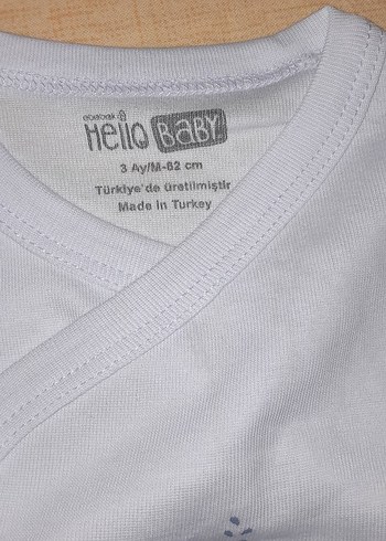 Mavi Kısa Kollu Bebek Body - Görsel 3