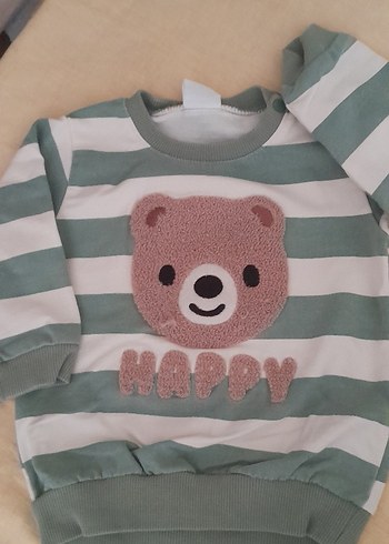 Erkek Çocuk Ayıcık Baskılı Sweatshirt