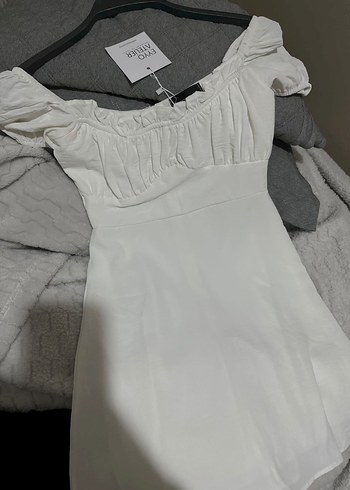 Eyyo Beyaz Mini Elbise - Görsel 3