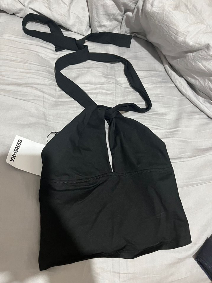 Siyah Mini Halter Yaka Büstiyer - Görsel 3