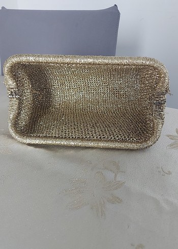 Gold Örgü Kadın Portföy burs Çanta - Görsel 3