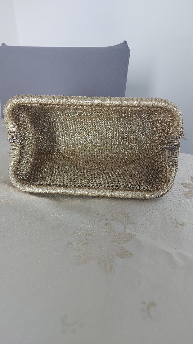 Gold Örgü Kadın Portföy burs Çanta - Görsel 3