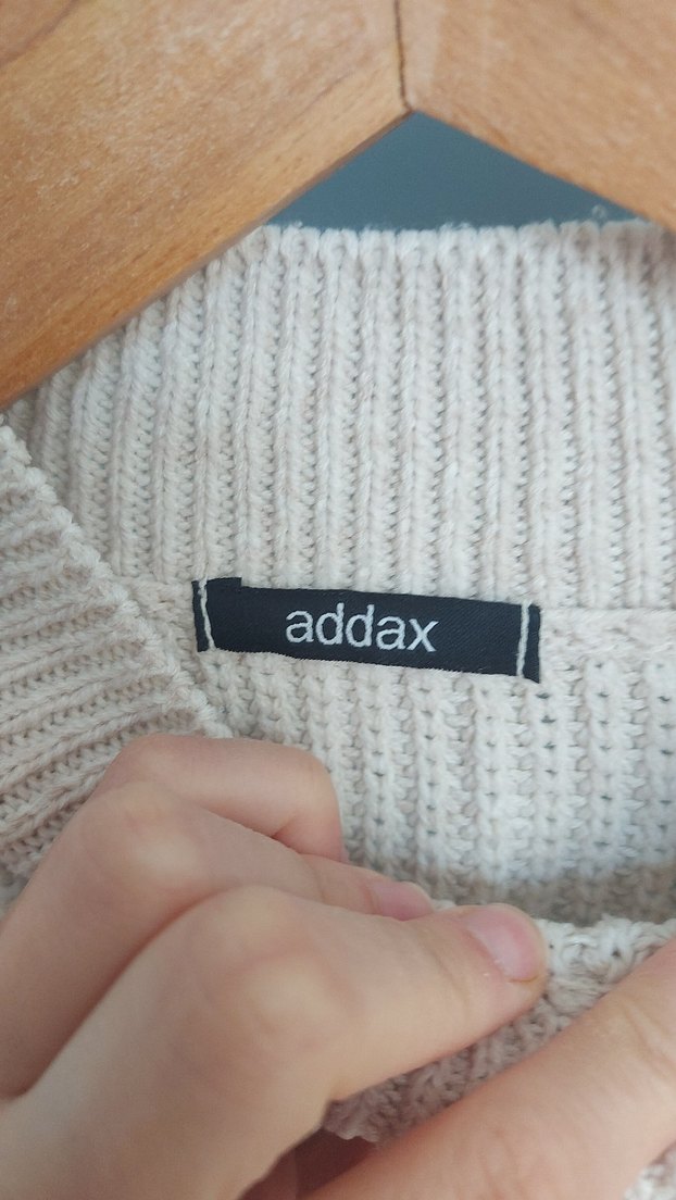 Bej Yüksek Yakalı Kadın Triko Kazak - Görsel 2