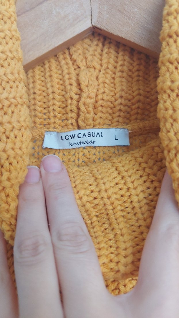 Sarı Balıkçı Yaka Örgü Kadın Kazak - Görsel 2