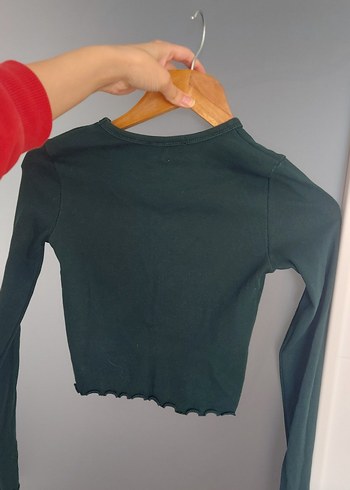 Koyu Yeşil Uzun Kollu tişört - Görsel 4