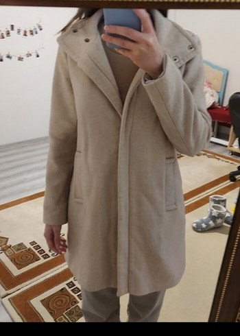 Bej kaşe Midi Kadın Kaban - Görsel 3