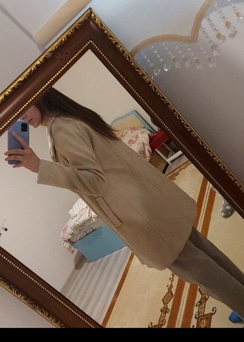 Bej kaşe Midi Kadın Kaban - Görsel 2