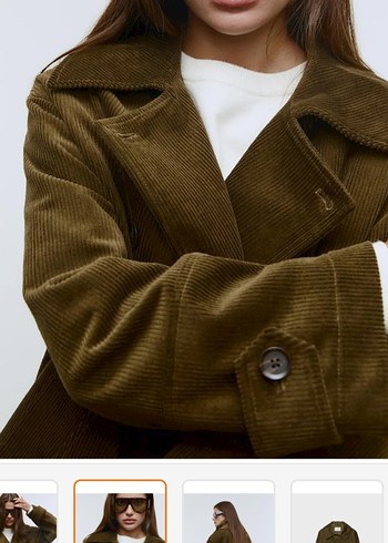 Düğmeli Kahverengi Süet Midi Kadın ceket - Görsel 2