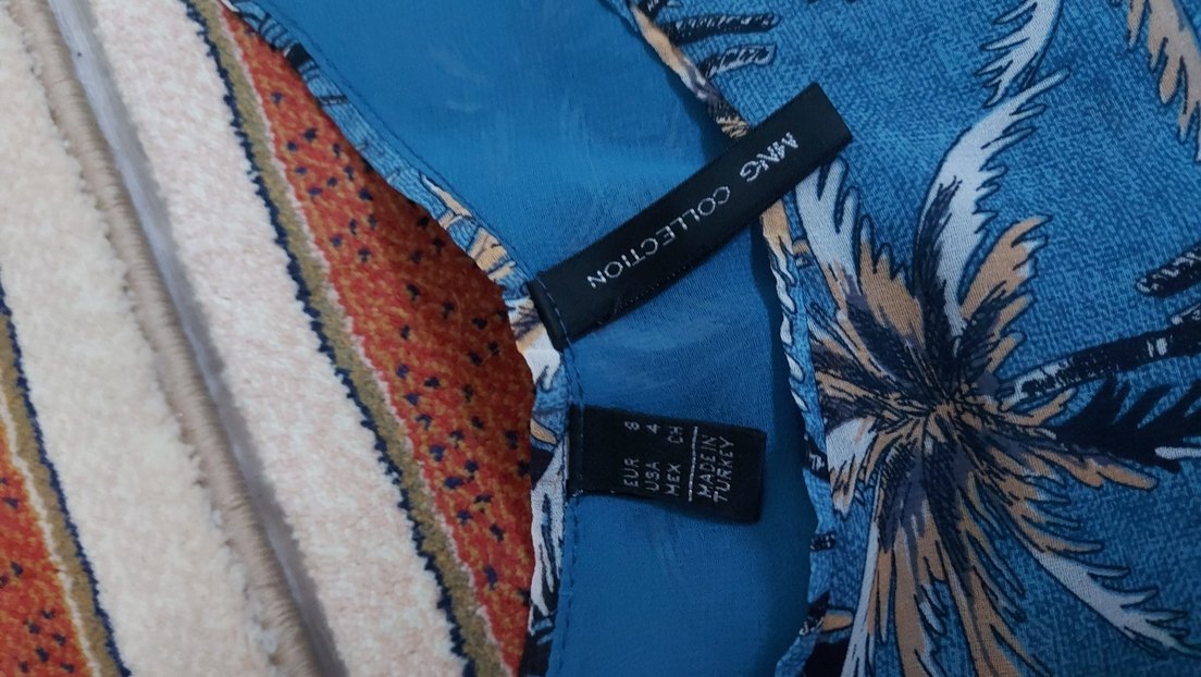 Mavi Desenli Askılı Kadın Bluz - Görsel 3