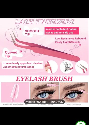 Pembe Renkli Takma Kirpik Seti - Görsel 6