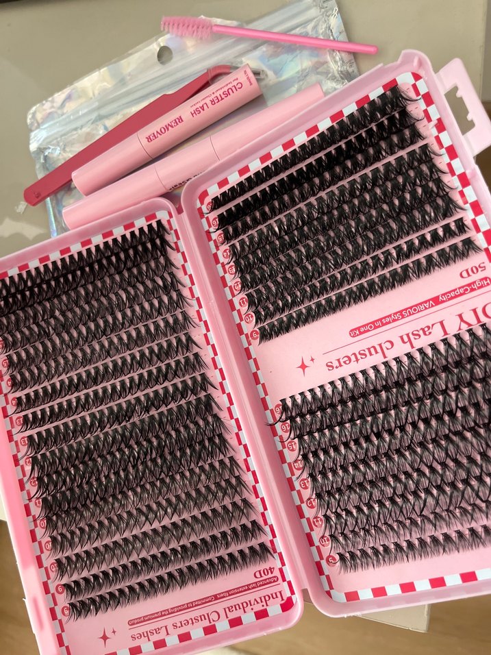 Pembe Renkli Takma Kirpik Seti - Görsel 2