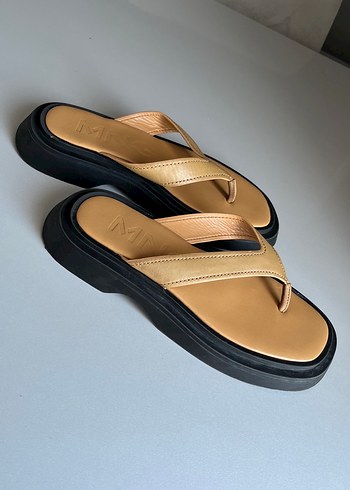 38 Beden camel Renk Bej Platform Topuklu Kadın Terlik