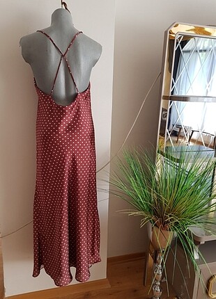 zara model saten elbise