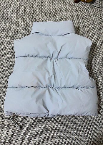 Bebek mavisi bershka sisme yelek - Görsel 5