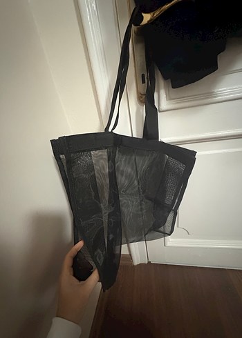 Siyah Şeffaf Alisveris Kadın Çantasi - Görsel 3