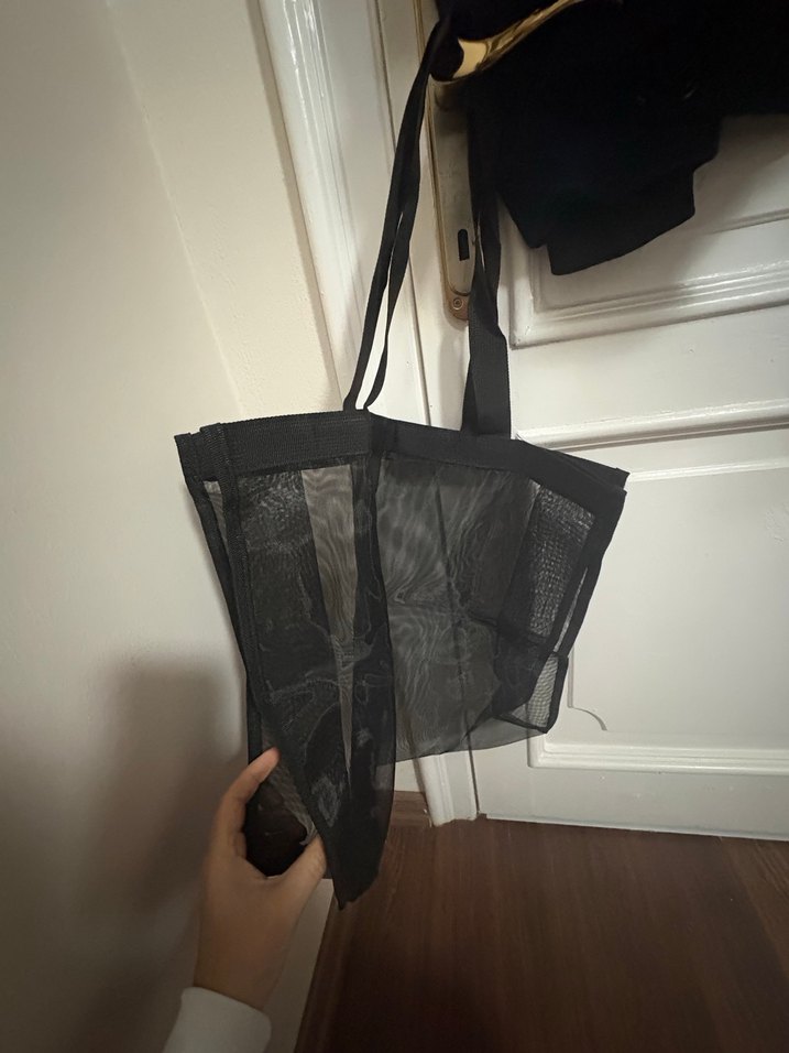 Siyah Şeffaf Alisveris Kadın Çantasi - Görsel 3