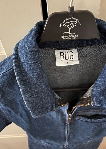 Kadın Lacivert Denim Kısa Tulum - Görsel 4