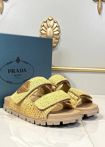 Prada Wicker Slippers Bayan Lux Sandalet Terlik 36-41 Arası
