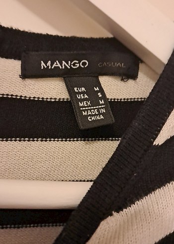 Uzun Kollu Siyah Beyaz Çizgili Kadın Triko - Görsel 2