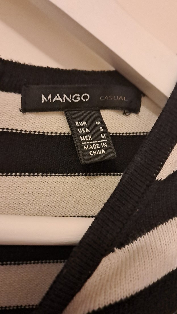 Uzun Kollu Siyah Beyaz Çizgili Kadın Triko - Görsel 2