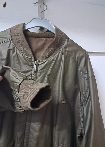 Haki /kahve çift taraflı Fermuarlı Erkek Ceket - Görsel 2