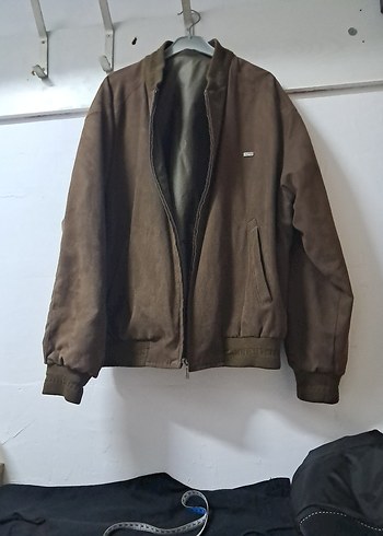 Haki /kahve çift taraflı Fermuarlı Erkek Ceket - Görsel 5