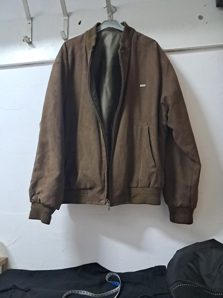 Haki /kahve çift taraflı Fermuarlı Erkek Ceket - Görsel 5