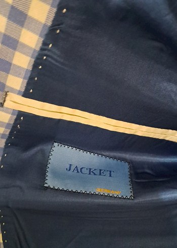 Erkek Mavi Kareli Notch Yaka Ceket - Görsel 5