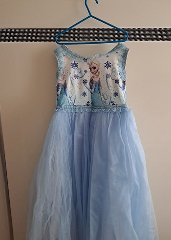 Mavi Elsa Kız Çocuk kostüm Elbise - Görsel 2