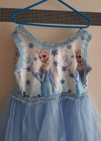 Mavi Elsa Kız Çocuk kostüm Elbise - Görsel 4