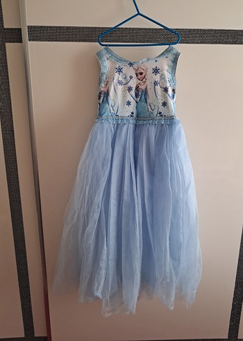 Mavi Elsa Kız Çocuk kostüm Elbise - Görsel 3