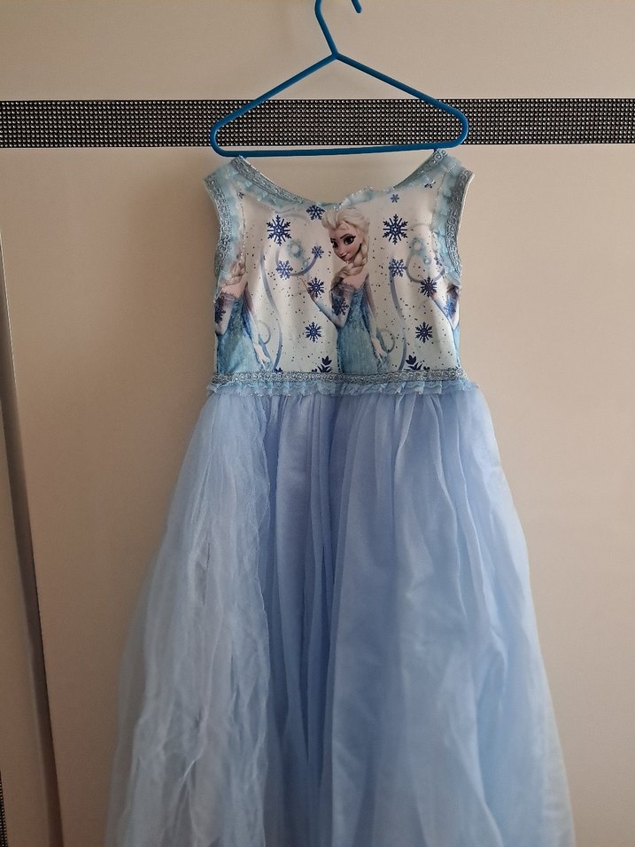 Mavi Elsa Kız Çocuk kostüm Elbise - Görsel 2