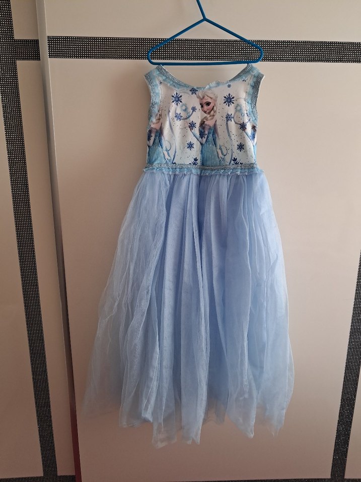 Mavi Elsa Kız Çocuk kostüm Elbise - Görsel 3