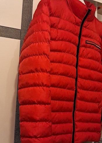 Kırmızı Şişme Kadın Mont - Görsel 6