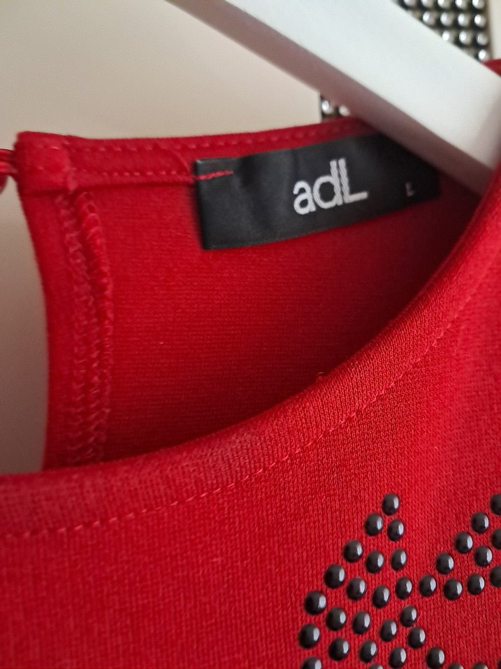 Nakışlı Kırmızı V Yaka Kadın Bluz - Görsel 5