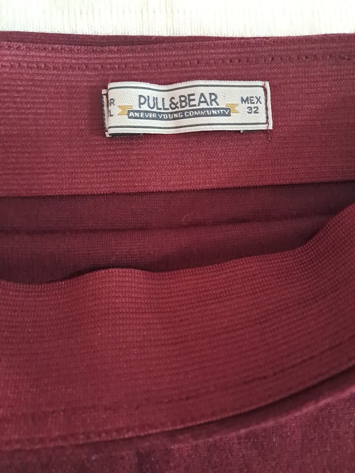 Bordo Drapeli Mini Etek - Görsel 2