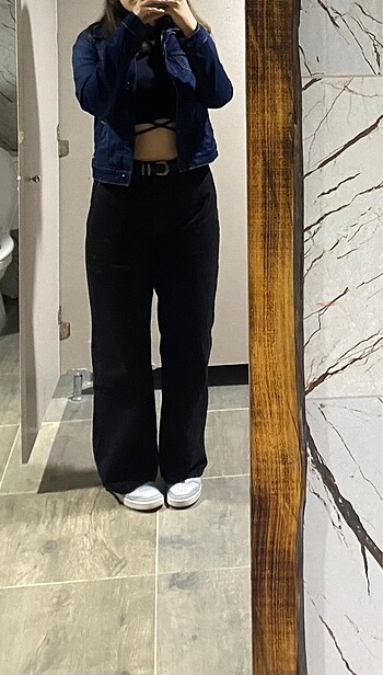 Trendyol & Milla trendyolmilla bol paça siyah jean