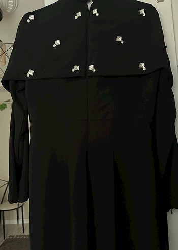 Uzun Siyah Goth Balıkçı Yaka Elbise - Görsel 3