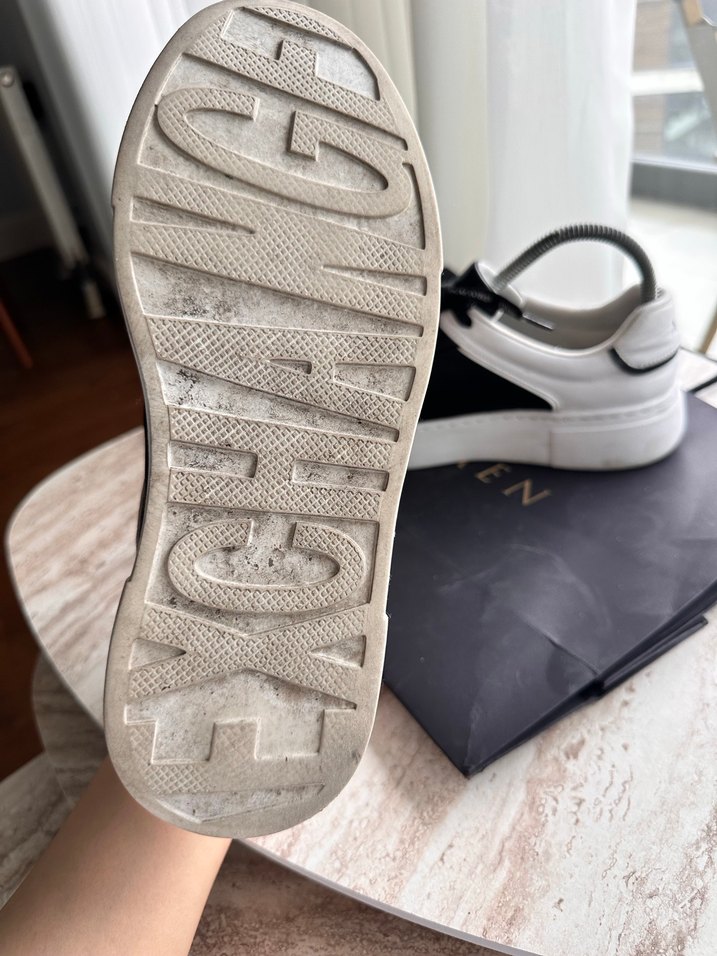 Siyah Beyaz Bağcıklı Stiletto Topuklu Spor Ayakkabı - Görsel 2