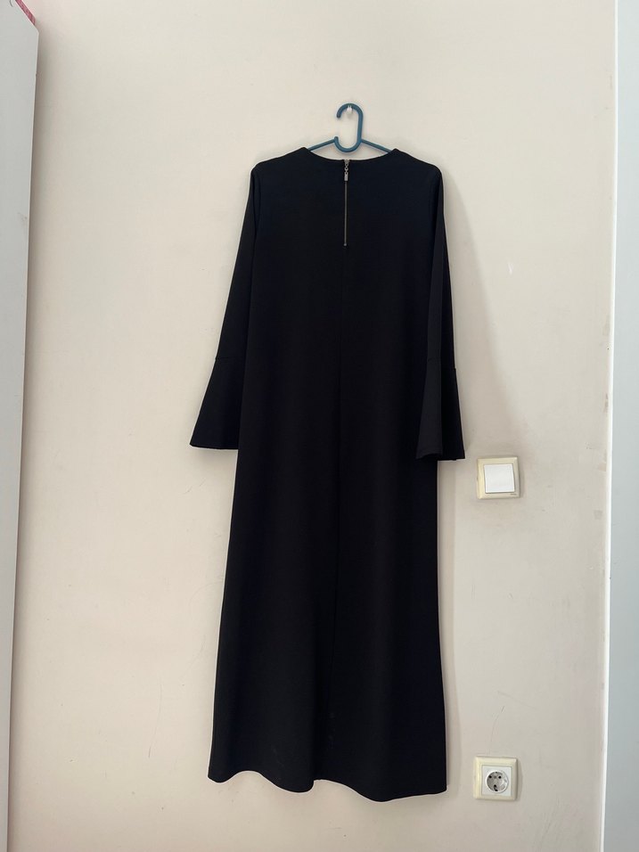 Siyah Uzun Kollu Salaş Kadın Elbise - Görsel 2