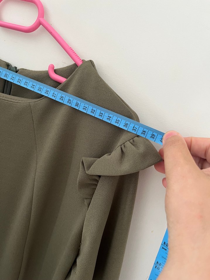 Kadın Haki Kemer, Tokalı, Sentetik Kumaş - Görsel 3