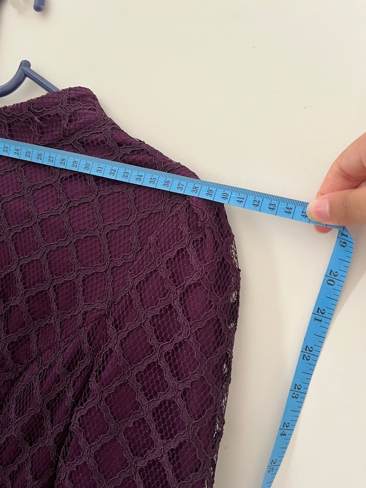 Mor Uzun Dantel Elbise - Görsel 3