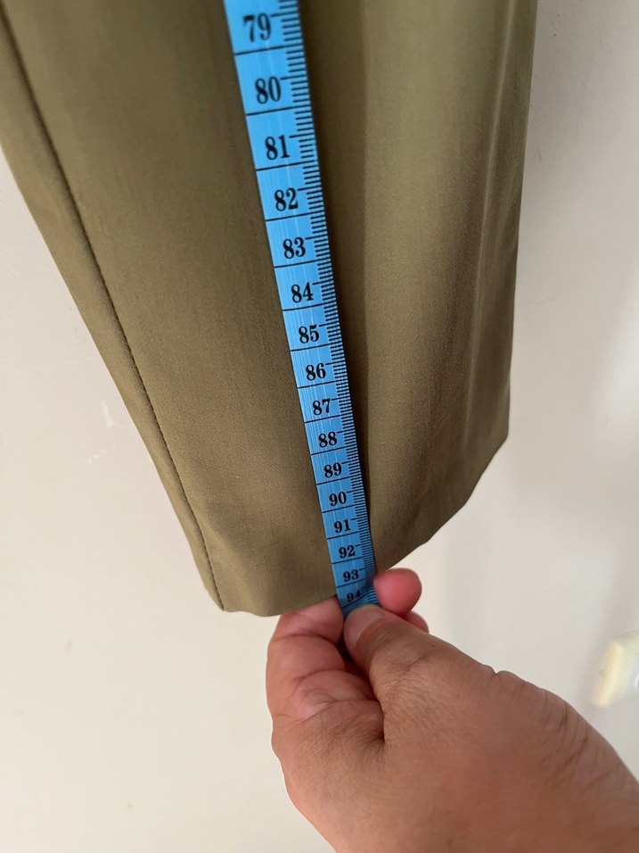 Bej Kemerli Kadın Kumaş Pantolon - Görsel 4