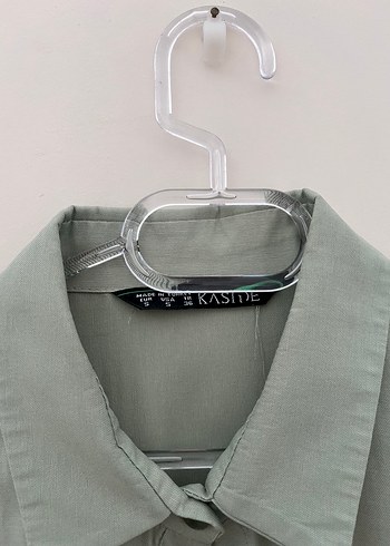 Düğmeli Uzun Kollu Keten Kadın Gömlek - Görsel 3