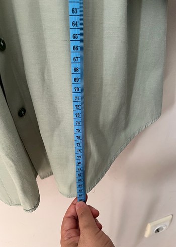 Düğmeli Uzun Kollu Keten Kadın Gömlek - Görsel 5