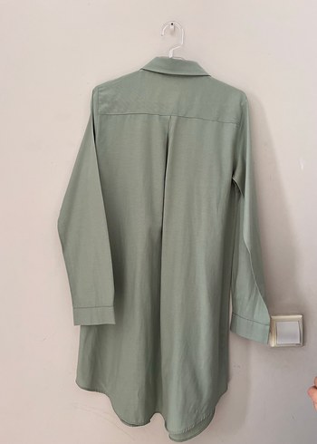 Düğmeli Uzun Kollu Keten Kadın Gömlek - Görsel 2